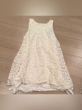 ❤️ Ginger G Womens Small Cream Lace Sleeveless A-Line Tank Top Blouse Shirt (B5)